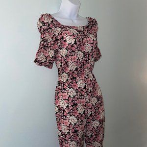 🔥Jumpsuit black floral girls size XL14 / 15
